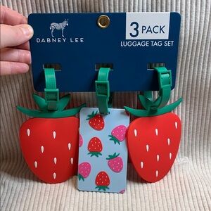 Dabney Lee Red and Green Luggage Tag Set